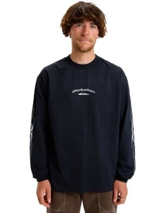 Stretch Tribal Long Sleeve T-shirt in Black