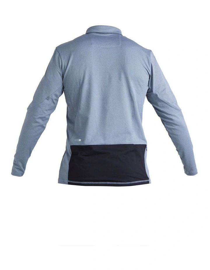Baitball Long Sleeve Upf 50 Surf Polo Shirt in Blue image 2