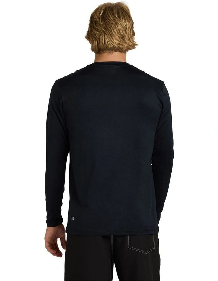 Solid Streak Long Sleeve Upf 50 Surf T-Shirt in Black image 2