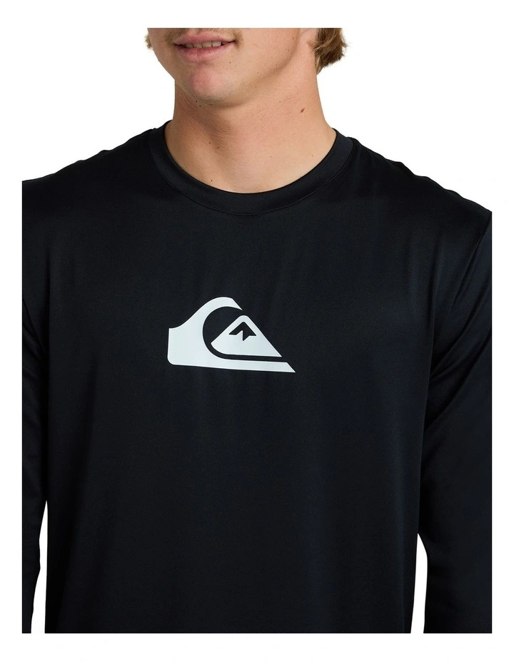 Solid Streak Long Sleeve Upf 50 Surf T-Shirt in Black image 4