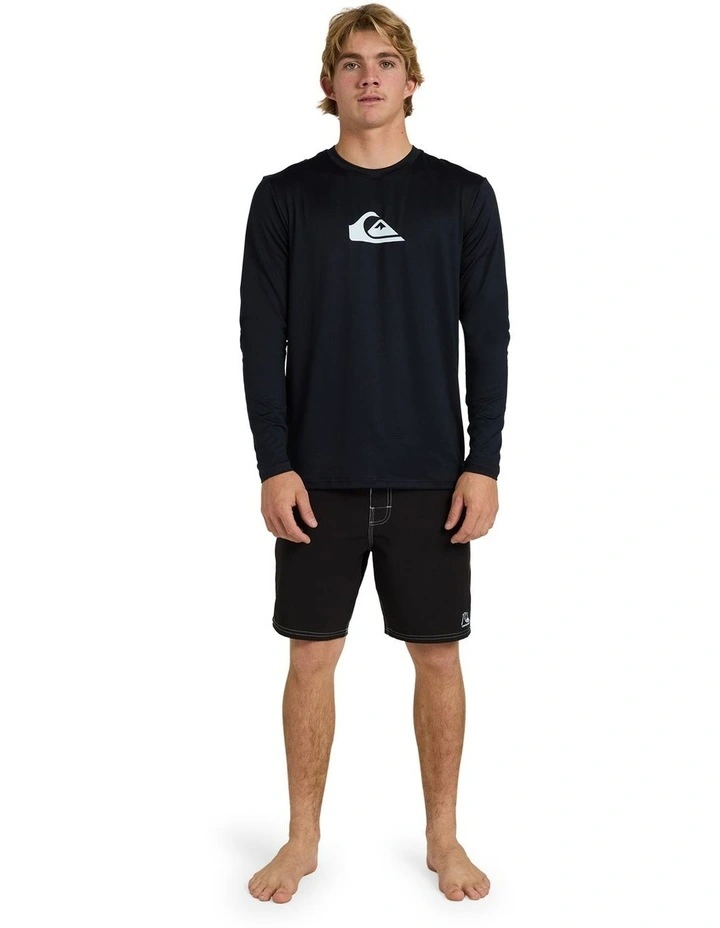 Solid Streak Long Sleeve Upf 50 Surf T-Shirt in Black image 5
