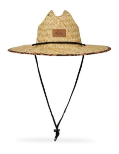 Pierside Print Straw Hat in Brown