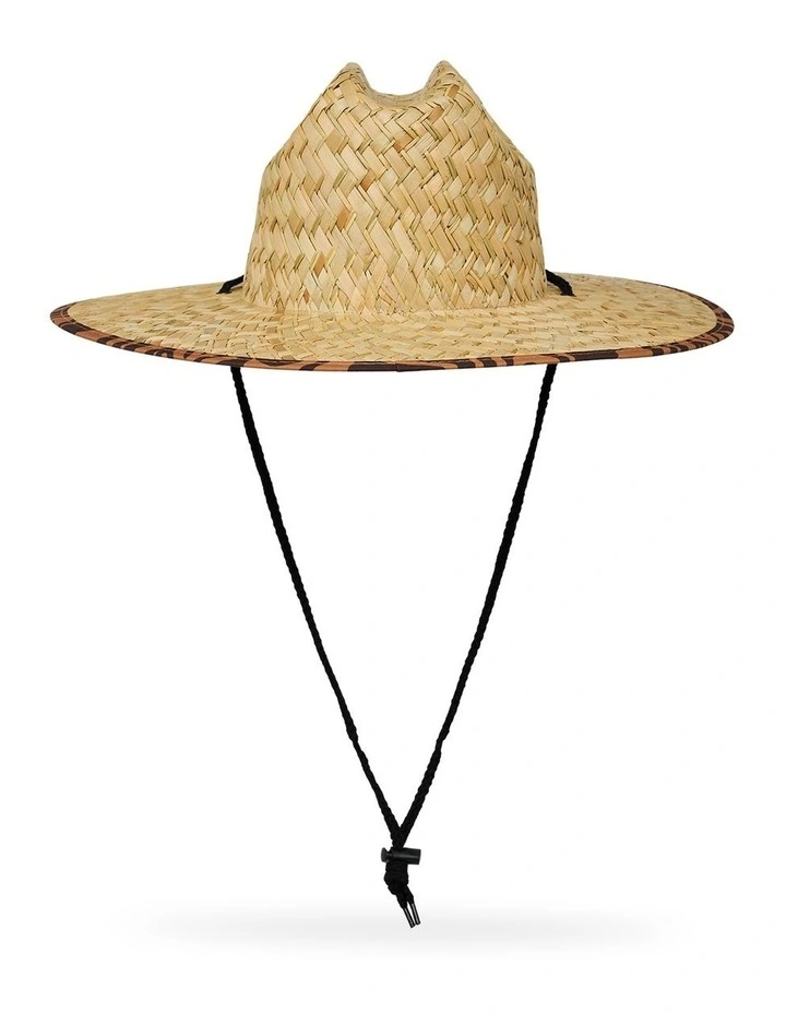 Pierside Print Straw Hat in Brown image 2