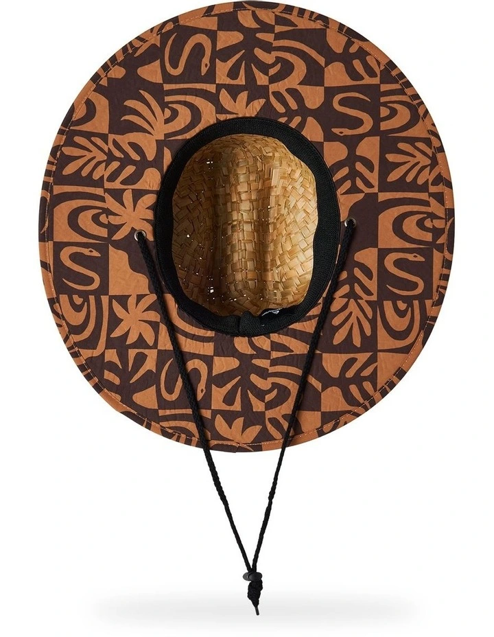 Pierside Print Straw Hat in Brown image 3