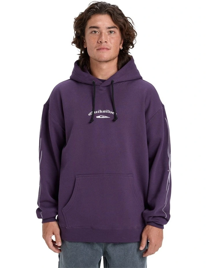 Stretch Tribal Pullover Hoodie in Purple image 1