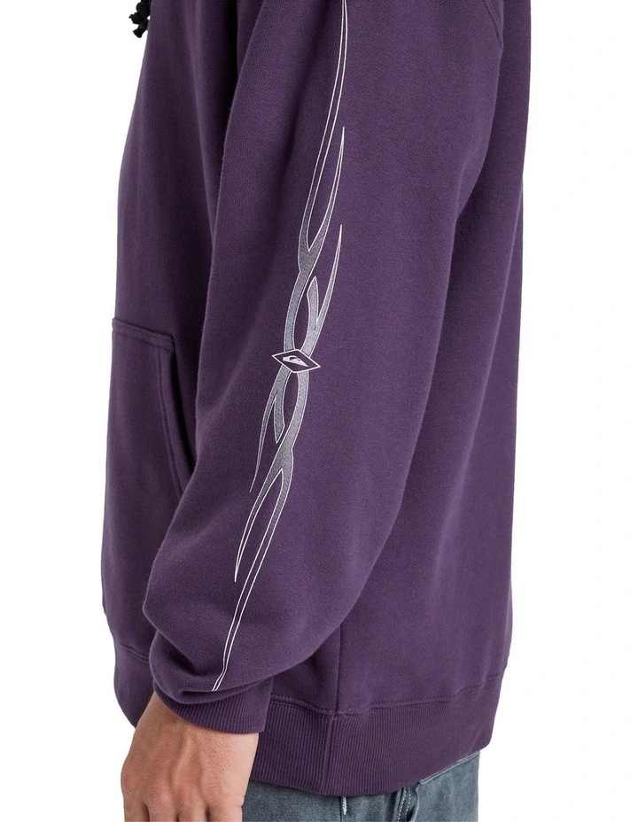 Stretch Tribal Pullover Hoodie in Purple image 3