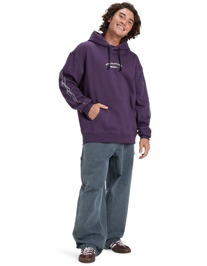 Stretch Tribal Pullover Hoodie in Purple image 5