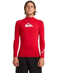 All Time Long Sleeve Rash Vest in Red