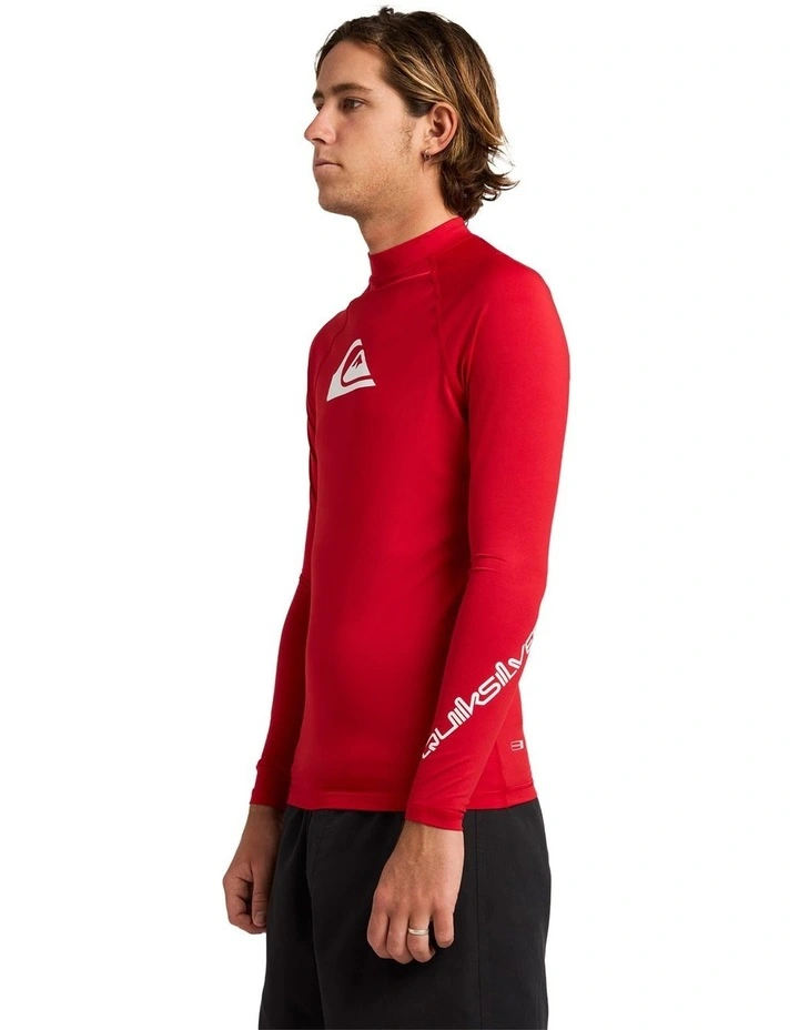All Time Long Sleeve Rash Vest in Red image 3