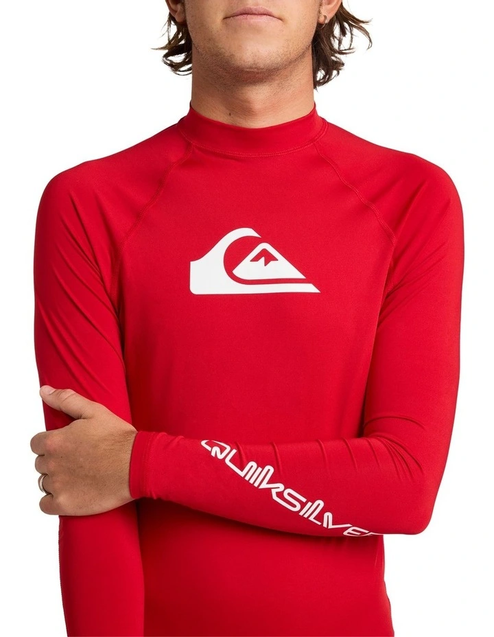 All Time Long Sleeve Rash Vest in Red image 4