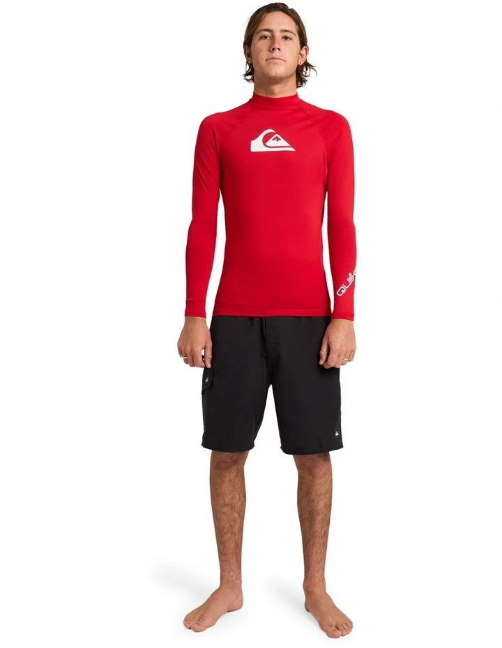 All Time Long Sleeve Rash Vest in Red image 5
