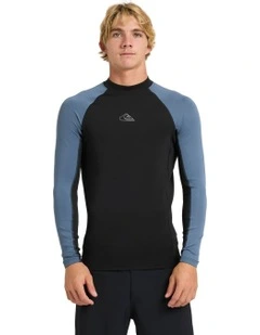 Everyday Heat Panel Long Sleeve Rash Vest in China Blue