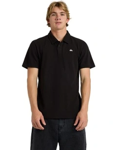Pique Polo Short Sleeve Shirt in Black