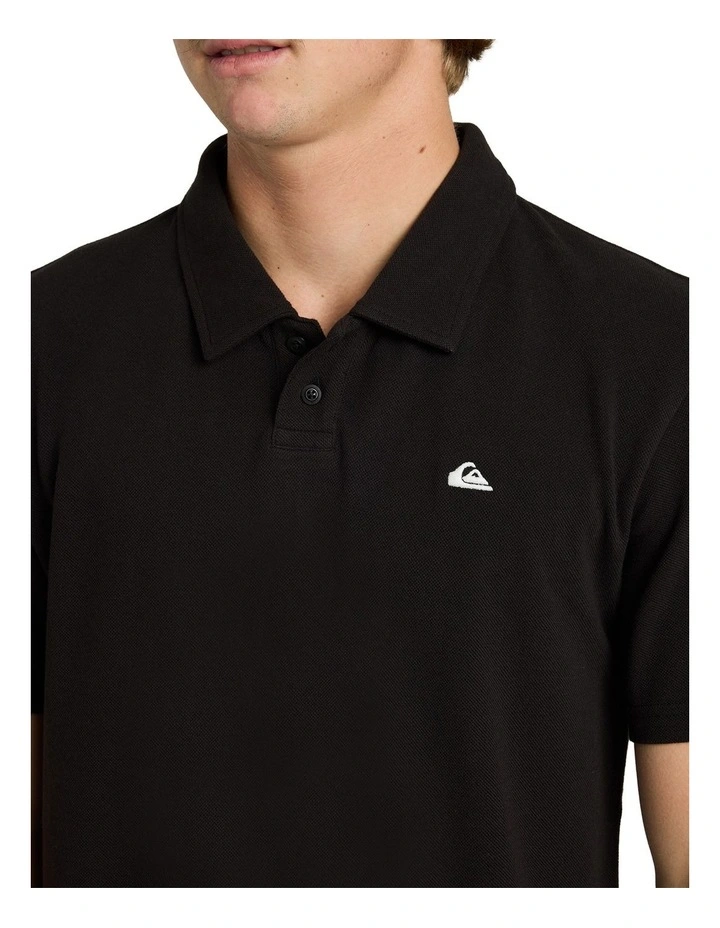Pique Polo Short Sleeve Shirt in Black image 4