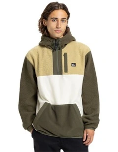 Ocean View Mix Up Fleece Hoodie in Grape Leaf