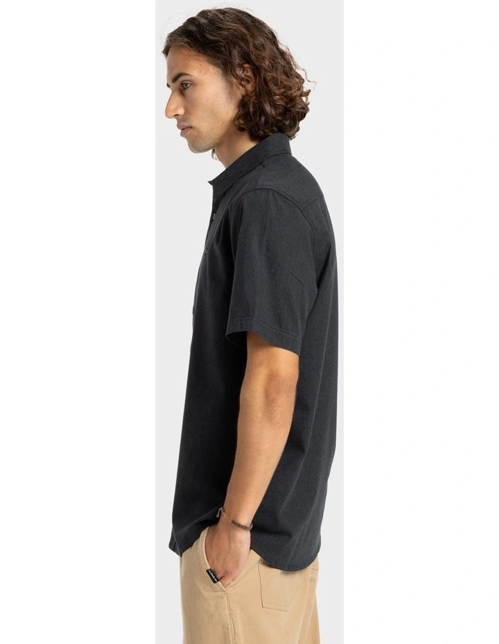 Premium Stretch Short Sleeve Shirt in Black image 3