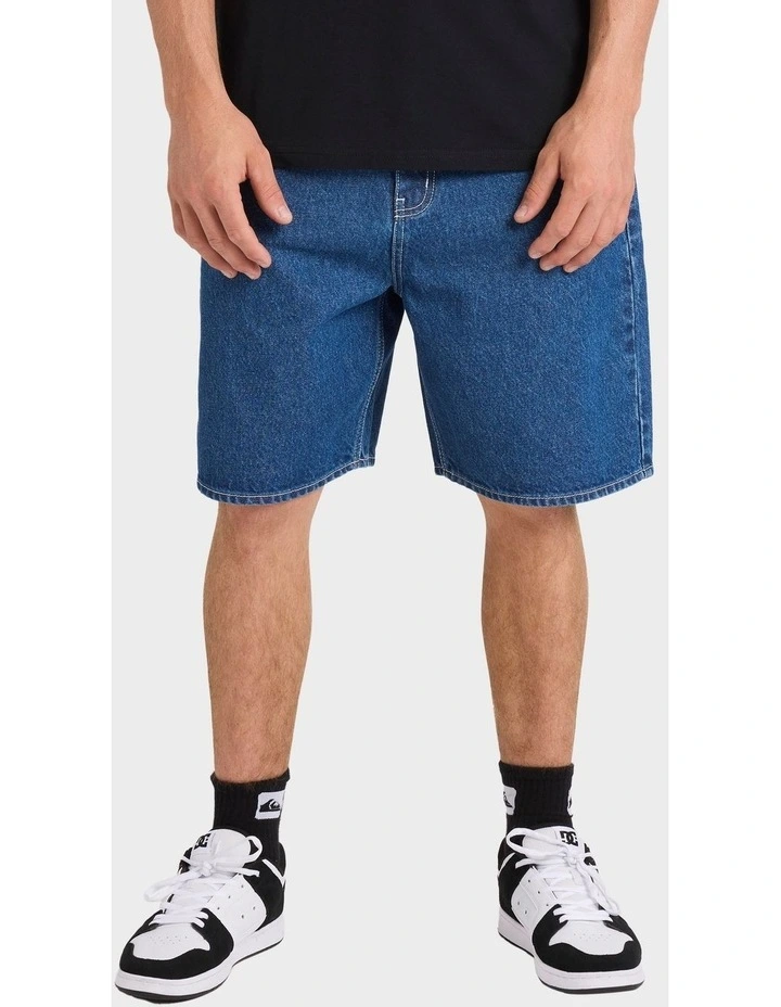 Impaired Baggy Denim Shorts in Brown image 1