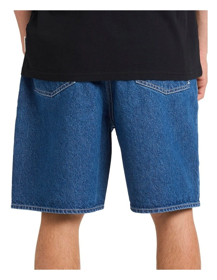 Impaired Baggy Denim Shorts in Brown image 2