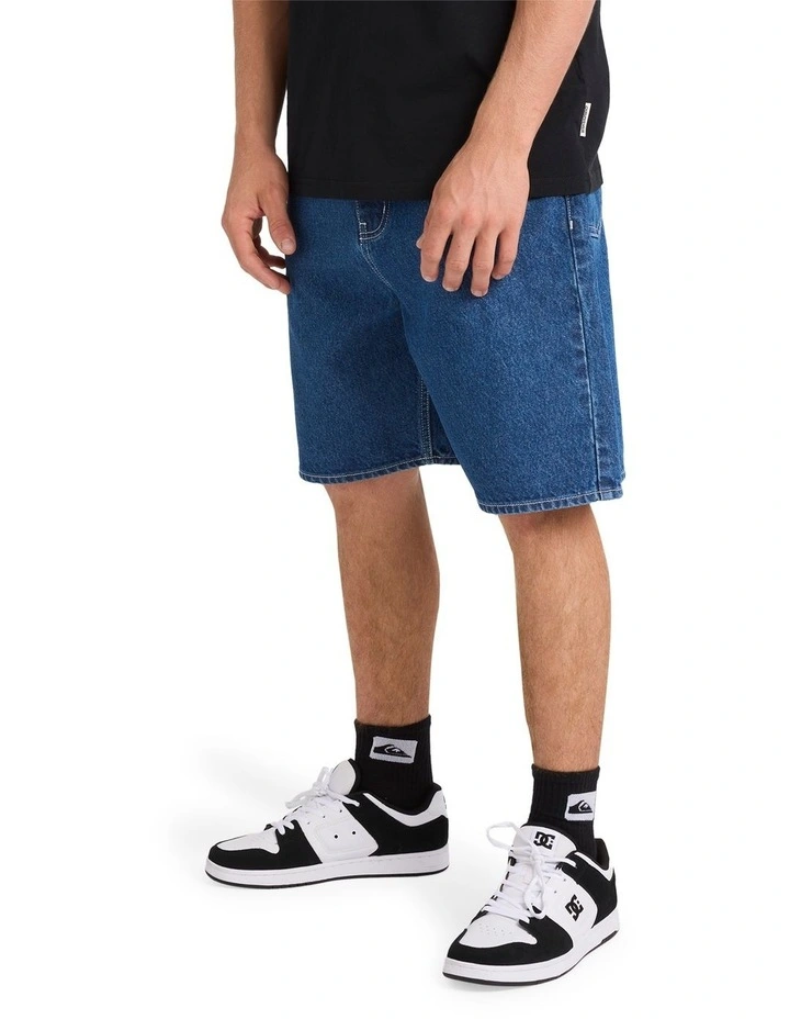 Impaired Baggy Denim Shorts in Brown image 3
