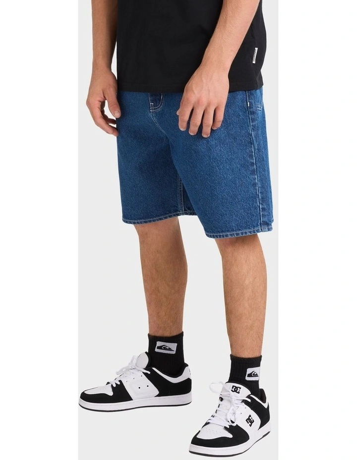 Impaired Baggy Denim Shorts in Brown image 3
