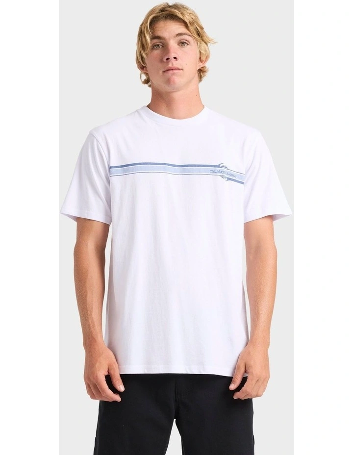 Line Up Stripe T-shirt in White image 1