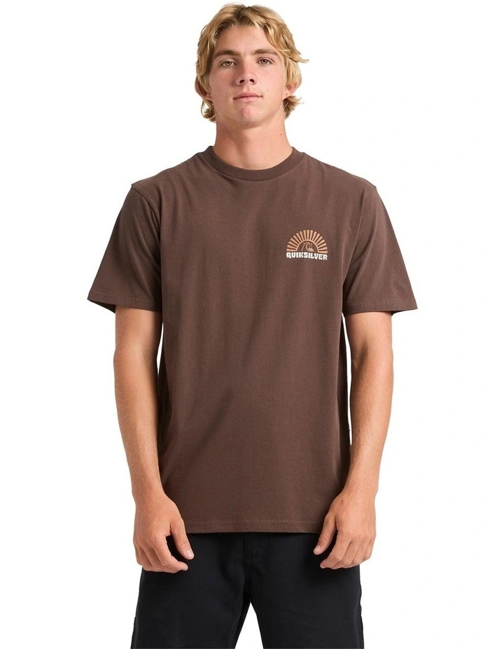 Sunset Arc Wave T-shirt in Brown image 1