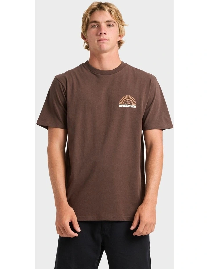 Sunset Arc Wave T-Shirt in Brown image 1