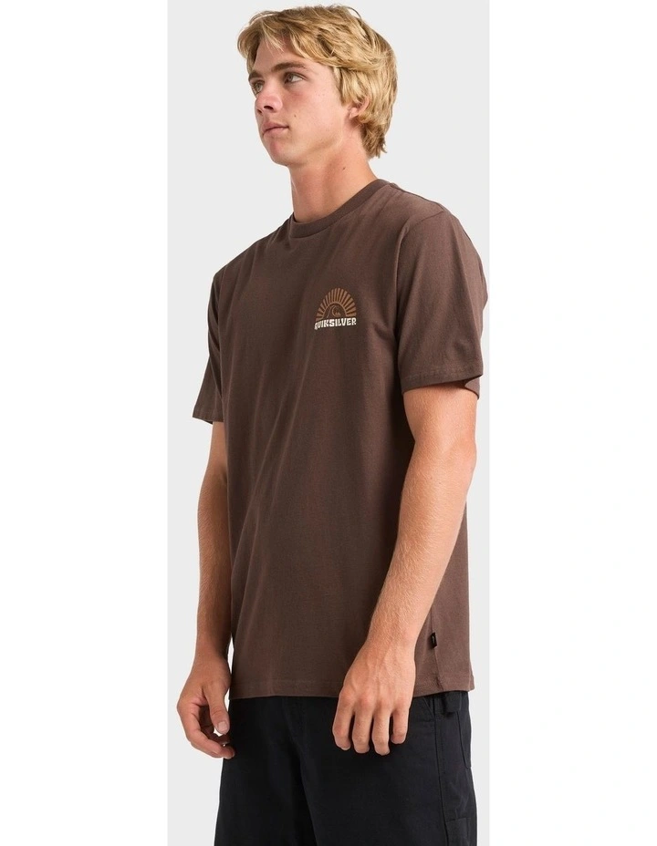 Sunset Arc Wave T-Shirt in Brown image 3