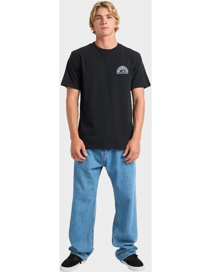 Sunset Arc Wave T-Shirt in Black image 5