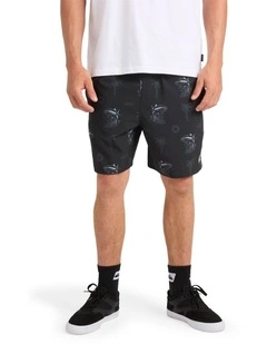 Atoll Volley Swim Shorts 18" in Black