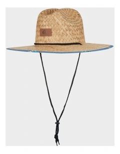 Pierside Print Straw Hat in Blue