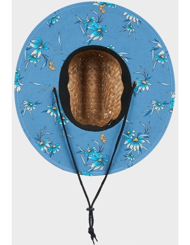 Pierside Print Straw Hat in Blue image 3