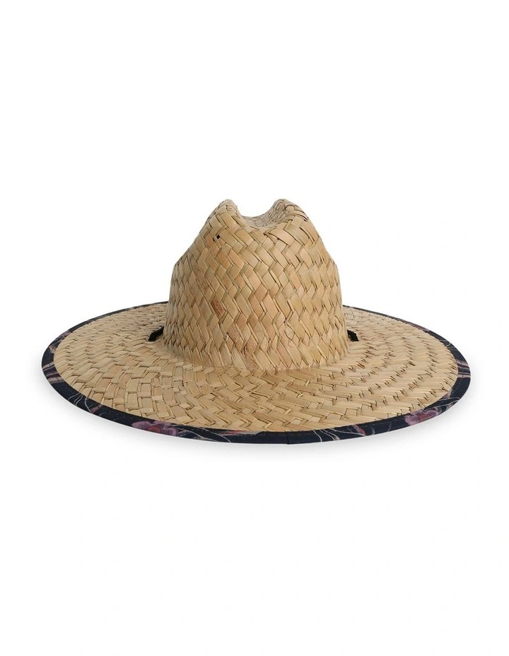 Pierside Print Straw Hat in Navy image 2