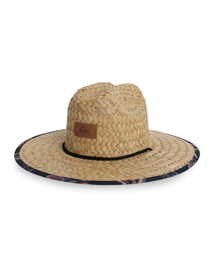 Pierside Print Straw Hat in Navy image 3