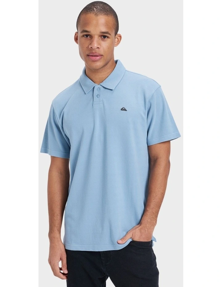 Pique Polo Short Sleeve Shirt in Blue image 1
