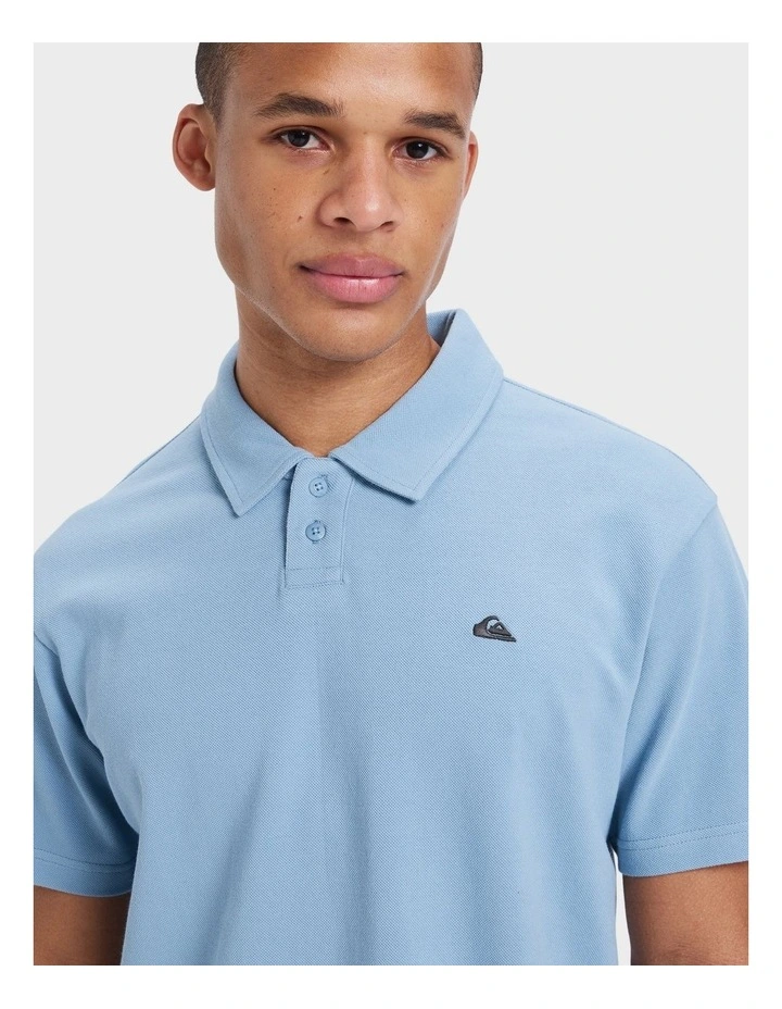 Pique Polo Short Sleeve Shirt in Blue image 4