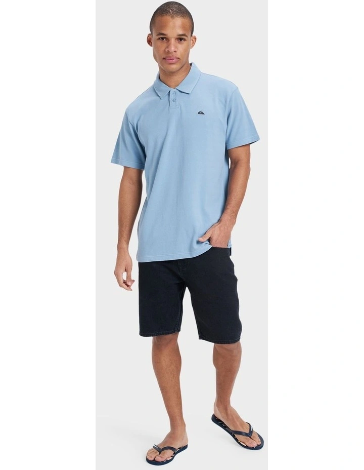 Pique Polo Short Sleeve Shirt in Blue image 5