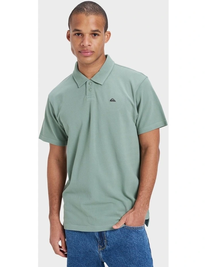 Pique Polo Short Sleeve Shirt in Green image 1