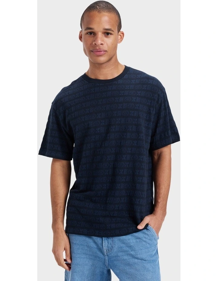 Wind Jacquard T-Shirt in Black image 1