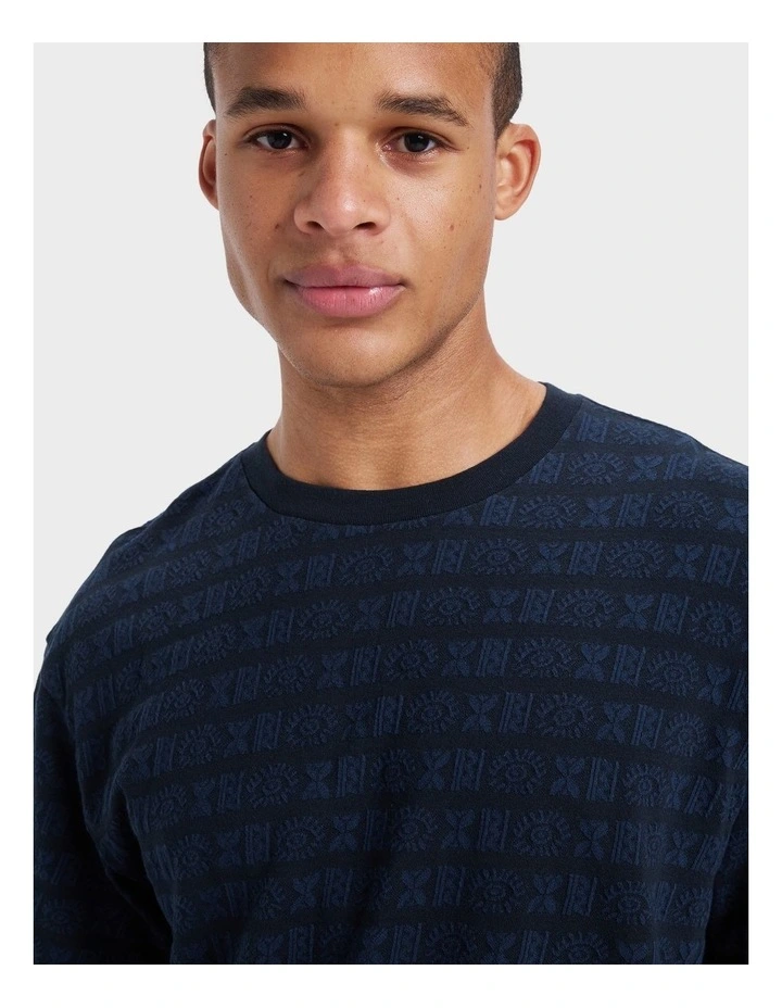 Wind Jacquard T-Shirt in Black image 4