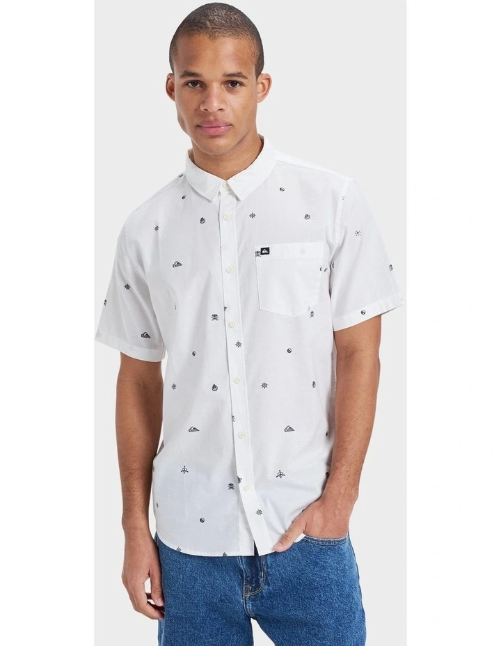 Apero Classic Short Sleeve Shirt in White image 1