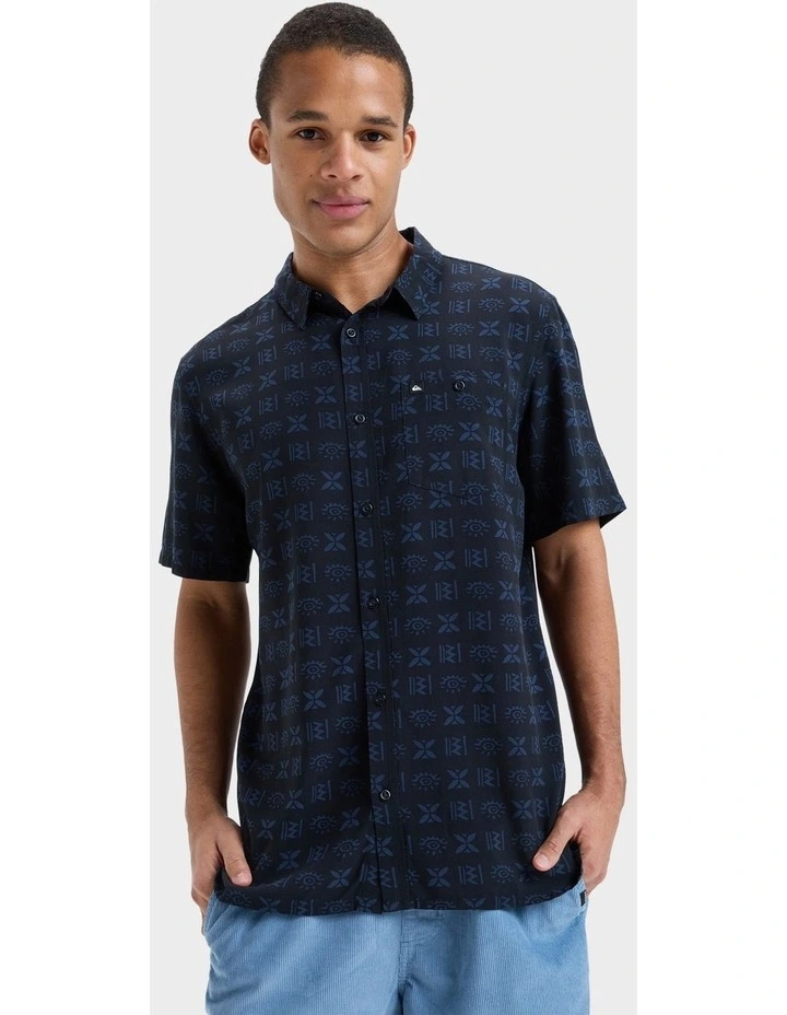 Safe Paradise Short Sleeve Shirt in Black image 1