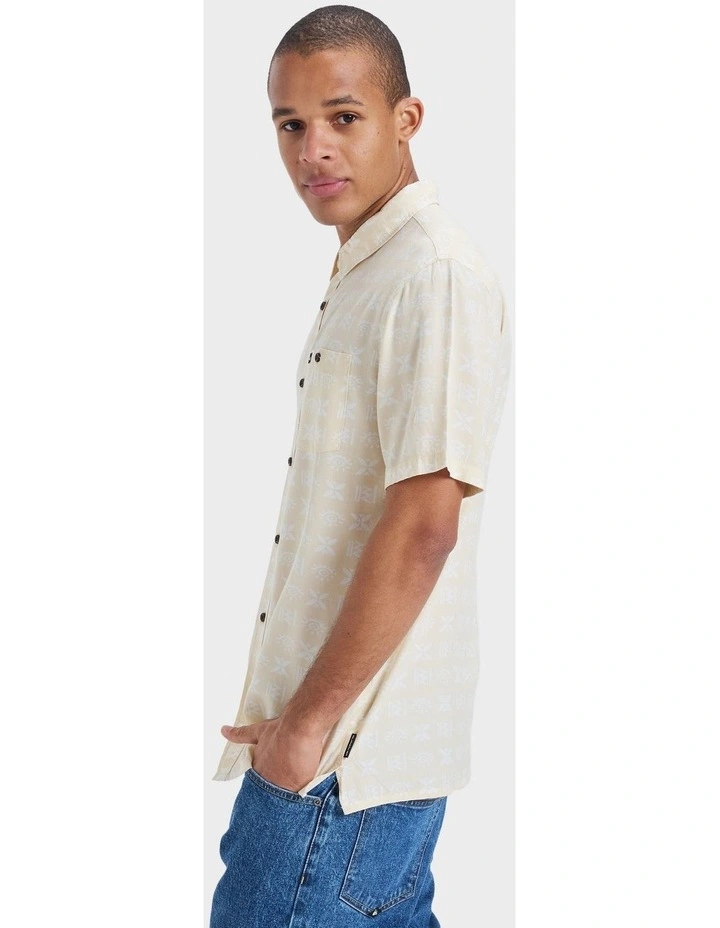 Safe Paradise Short Sleeve Shirt in White image 3