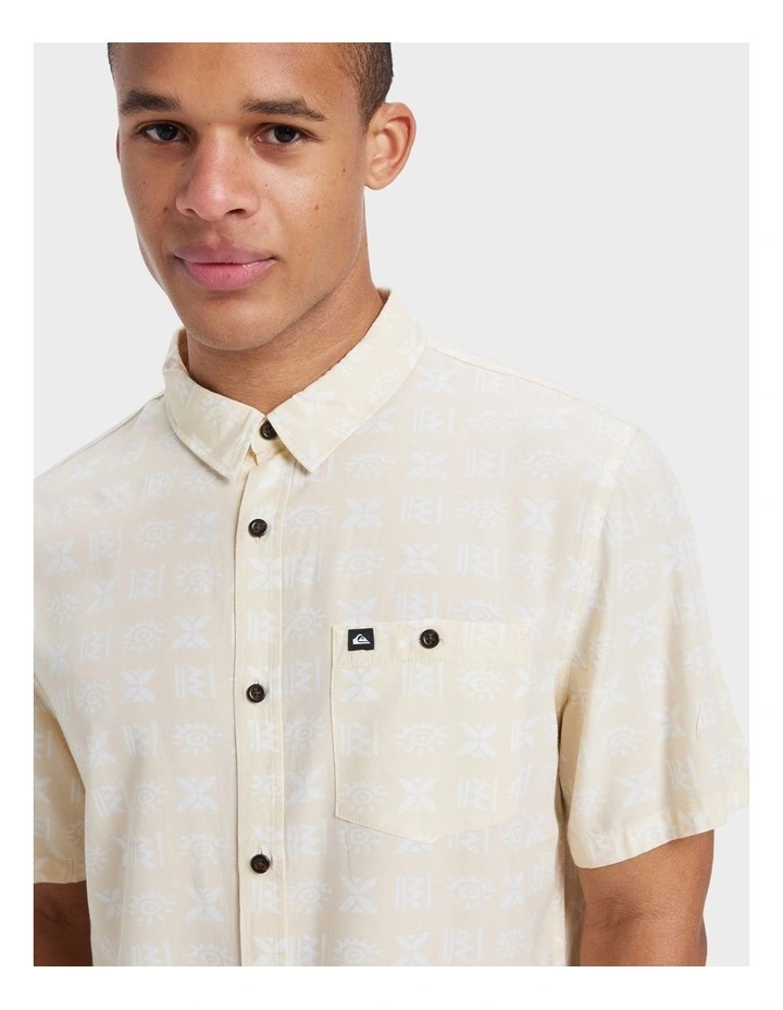 Safe Paradise Short Sleeve Shirt in White image 4