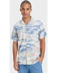 Beach Club Short Sleeve Shirt in White