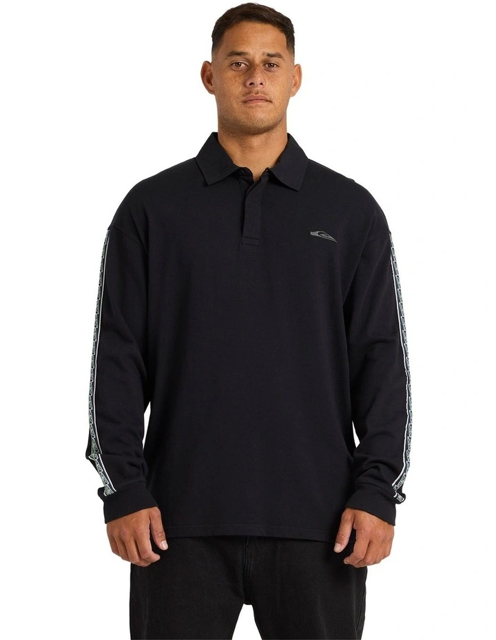 Pu-Tawhiro Polo Long Sleeve Shirt Black image 1