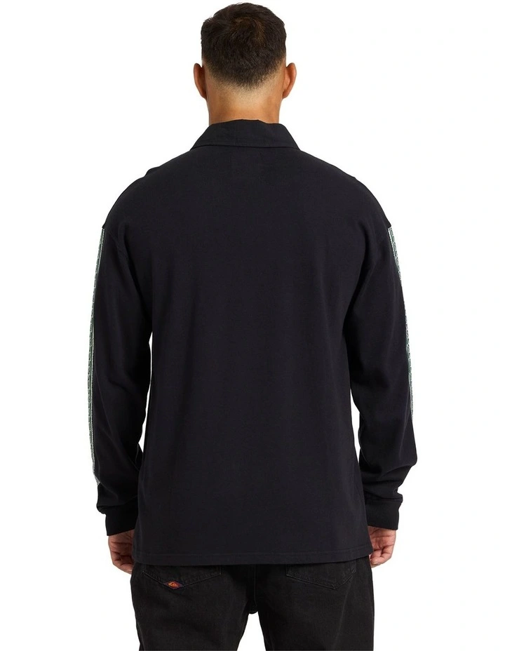 Pu-Tawhiro Polo Long Sleeve Shirt Black image 2