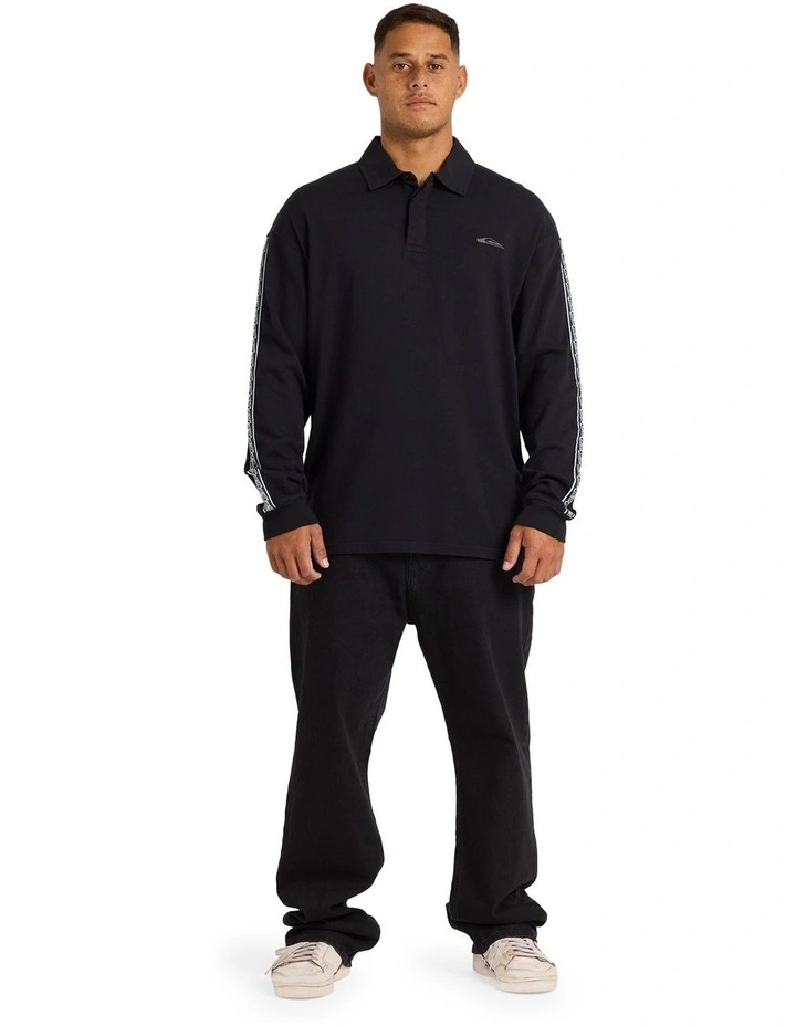 Pu-Tawhiro Polo Long Sleeve Shirt Black image 5