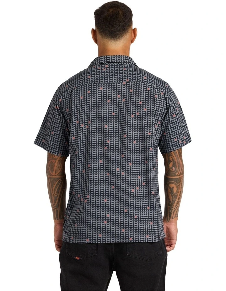 Kehu Woven Short Sleeve Shirt in Black image 2
