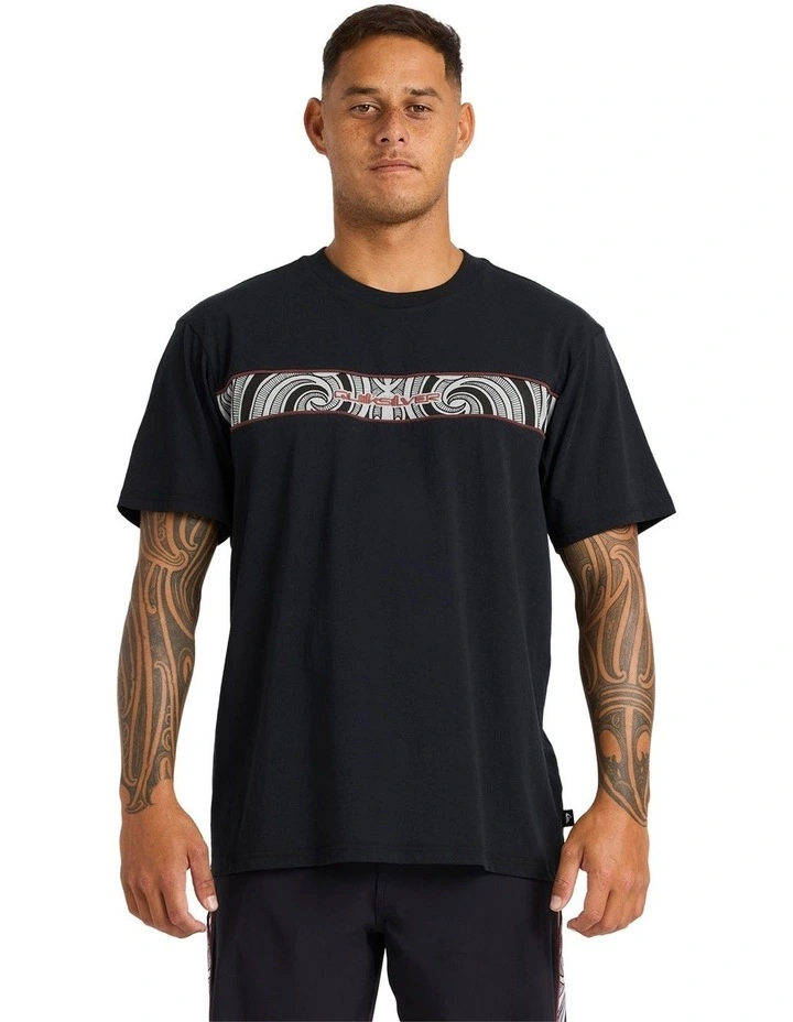 Takarangi Panel T-shirt in Black image 1